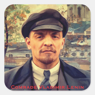 Pegatina Cuadrada Marxista Vladímir Lenin, Unión Soviética, CCCP, UR