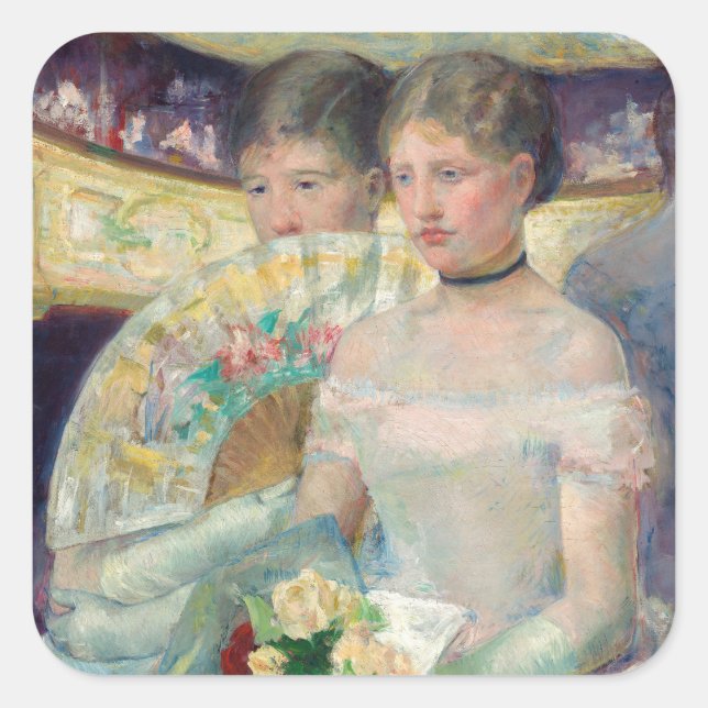 Pegatina Cuadrada Mary Cassatt - El Palco (Anverso)