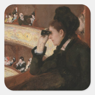 Pegatina Cuadrada Mary Cassatt - En la Logia