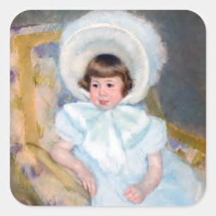 Pegatina Cuadrada Mary Cassatt - Retrato Louise-Aurore Villeboeuf