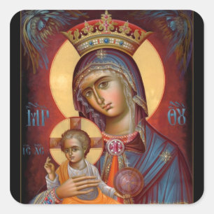 Pegatina Cuadrada Mary - THEOTOKOS