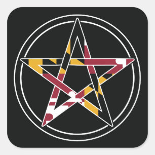 Pegatina Cuadrada Maryland Pagan transparente