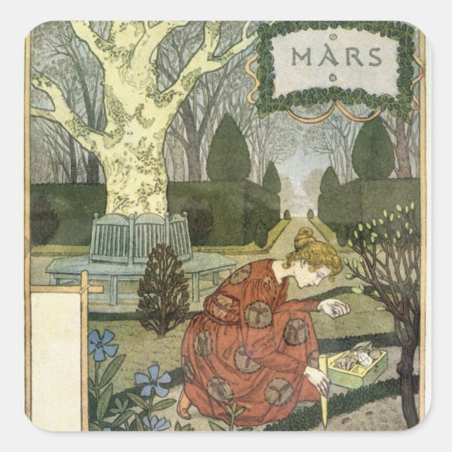 Pegatina Cuadrada Marzo (Anverso)