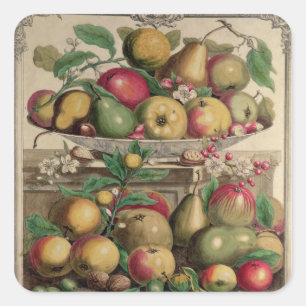 Pegatina Cuadrada Marzo, a partir de 'doce meses de las frutas
