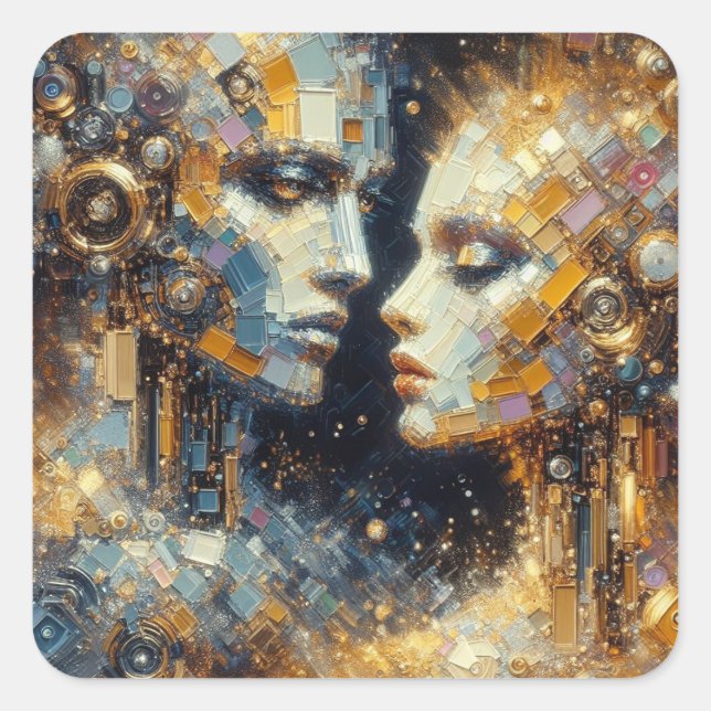 Pegatina Cuadrada Más allá de la sensación - Colección de arte de la (Anverso)