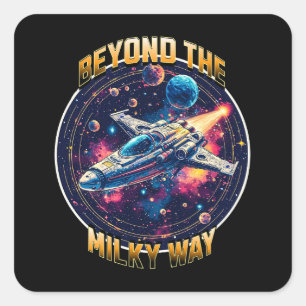 Pegatina Cuadrada Más allá de la Vía Láctea