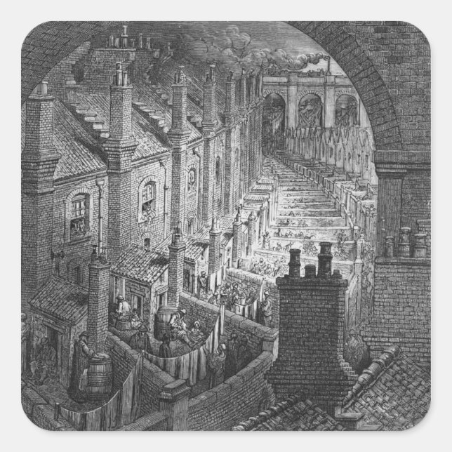 Pegatina Cuadrada Más allá de Londres - Por tren (Anverso)