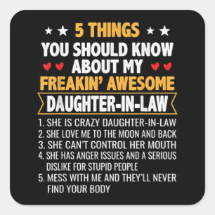 Pegatina Cuadrada Más Allá Y Madre De Derecho De Hija De Derecho