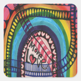 Pegatina Cuadrada Más amor