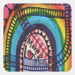 Pegatina Cuadrada Más amor