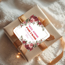 Pegatina Cuadrada Mas Amor Por Favor More Love Please Rose Frame 