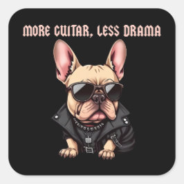 Pegatina Cuadrada Más guitarra, menos drama