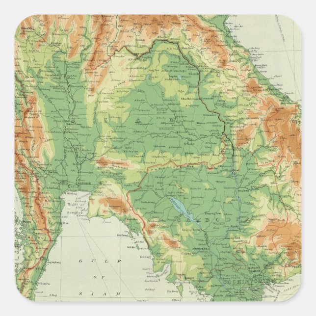 Pegatina Cuadrada Más lejos de India (Anverso)