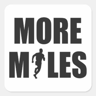 Pegatina Cuadrada Más millas corriendo