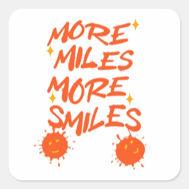 Pegatina Cuadrada Más Millas Más Sonrisas. (Anverso)