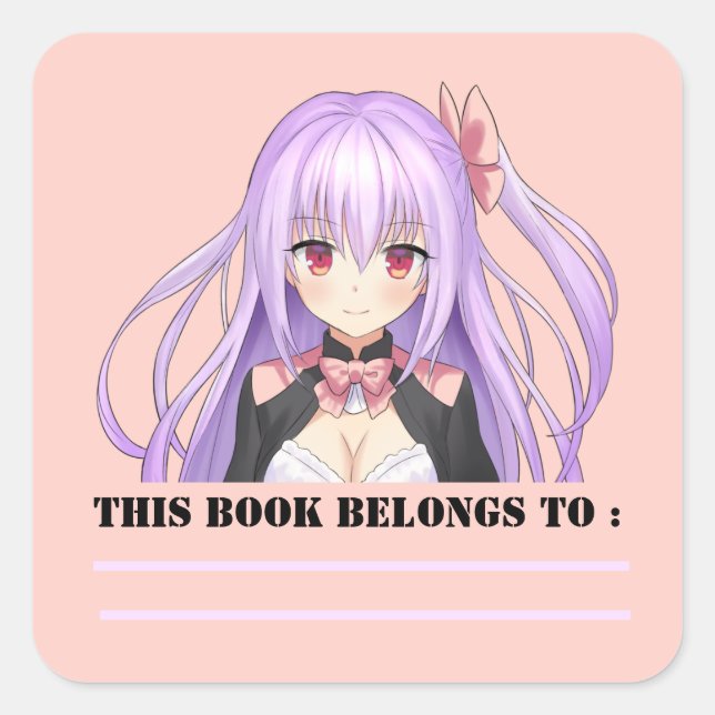 Pegatina Cuadrada más personajes (Anverso)