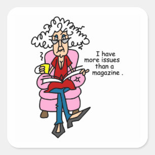 Pegatina Cuadrada Más temas que humor de revista