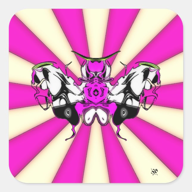 Pegatina Cuadrada Masa de mariposa coca (Anverso)