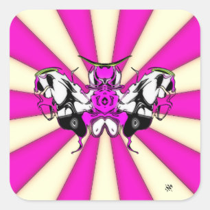 Pegatina Cuadrada Masa de mariposa coca