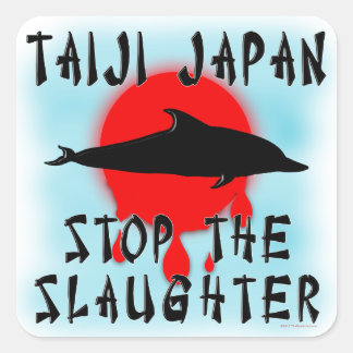 Pegatina Cuadrada Masacre de Taiji