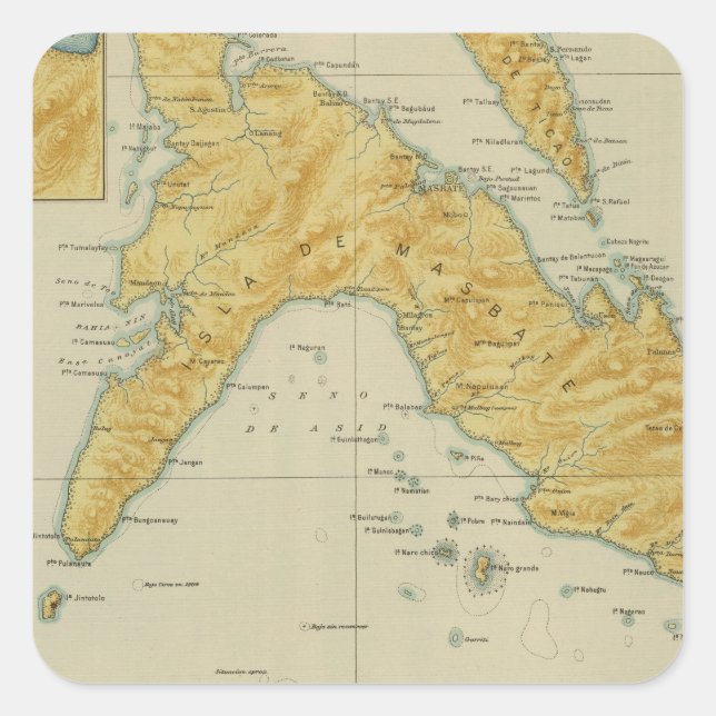 Pegatina Cuadrada Masbate y Tico no 17 (Anverso)