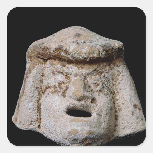 Pegatina Cuadrada Máscara cómica (Anverso)