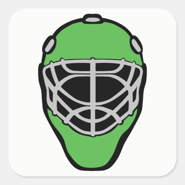 Pegatina Cuadrada Máscara de Goalie (Anverso)
