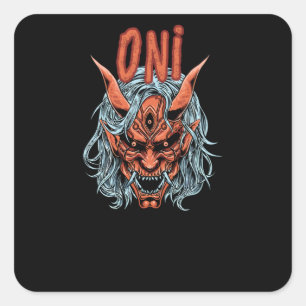 Pegatina Cuadrada Máscara de Oni