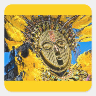 Pegatina Cuadrada máscara de plumaje