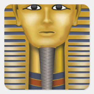 Pegatina Cuadrada Máscara egipcia de Tutankhamun