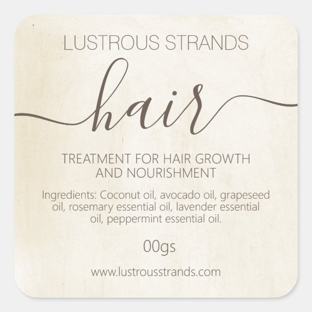 Pegatina Cuadrada Mascara hecha a mano para el tratamiento de la pie (Anverso)