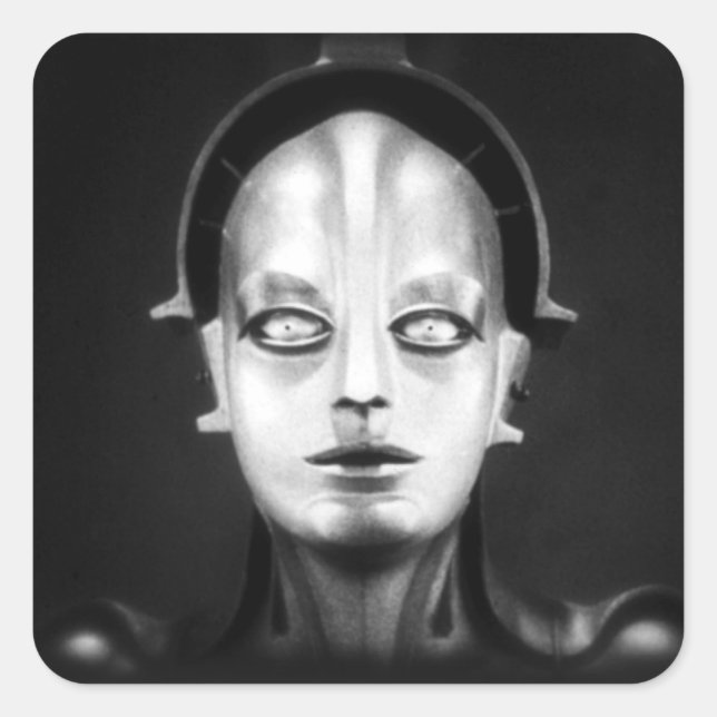 Pegatina Cuadrada Maschinenmensch de Fritz Lang (Anverso)