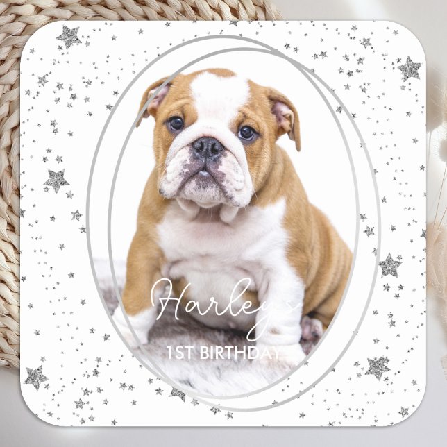 Pegatina Cuadrada Mascota de fotografía personalizado Perro Estrella (Subido por el creador)