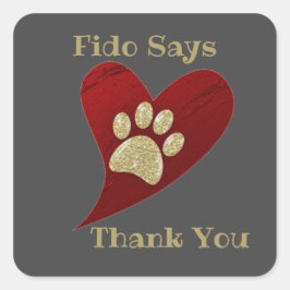 Pegatina Cuadrada Mascota Sitter Dog Walker Gracias Apreciación Del