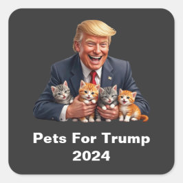 Pegatina Cuadrada Mascotas De Trump 2024