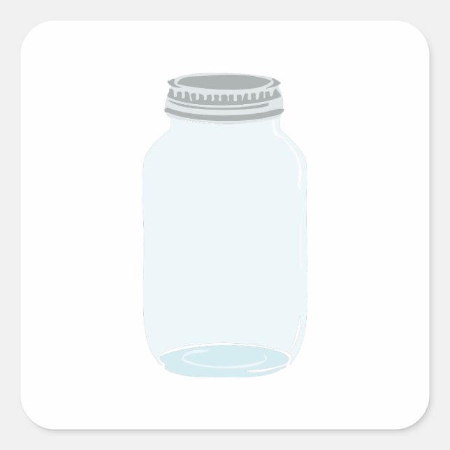 Pegatina Cuadrada Mason Jar (Anverso)