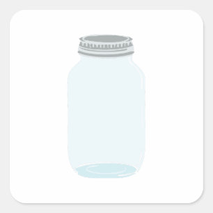 Pegatina Cuadrada Mason Jar