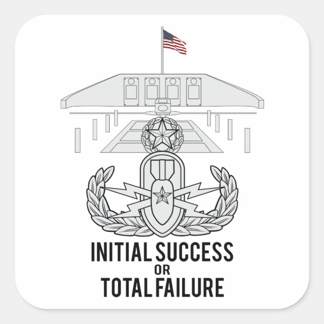 Pegatina Cuadrada Master EOD y Memorial (Anverso)