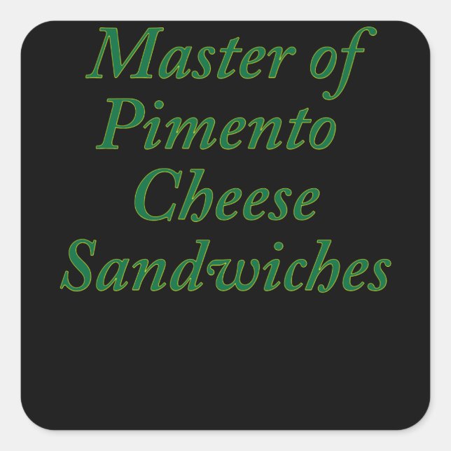 Pegatina Cuadrada Master Of Pimento Cheese Sandwiches Funny Golf (Anverso)