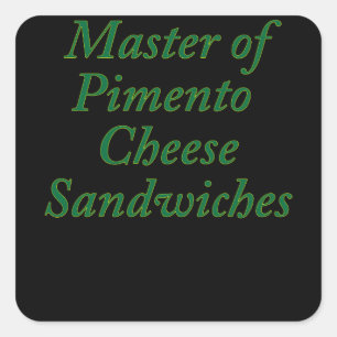 Pegatina Cuadrada Master Of Pimento Cheese Sandwiches Funny Golf