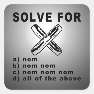 Pegatina Cuadrada Matemática simple de tocino