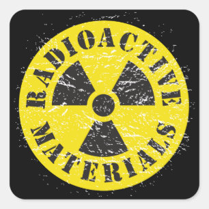Pegatina Cuadrada Materiales radioactivos