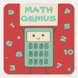 Pegatina Cuadrada Math Genius