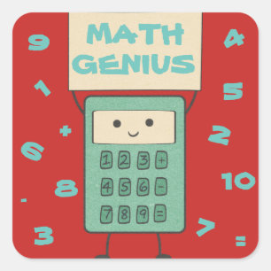 Pegatina Cuadrada Math Genius