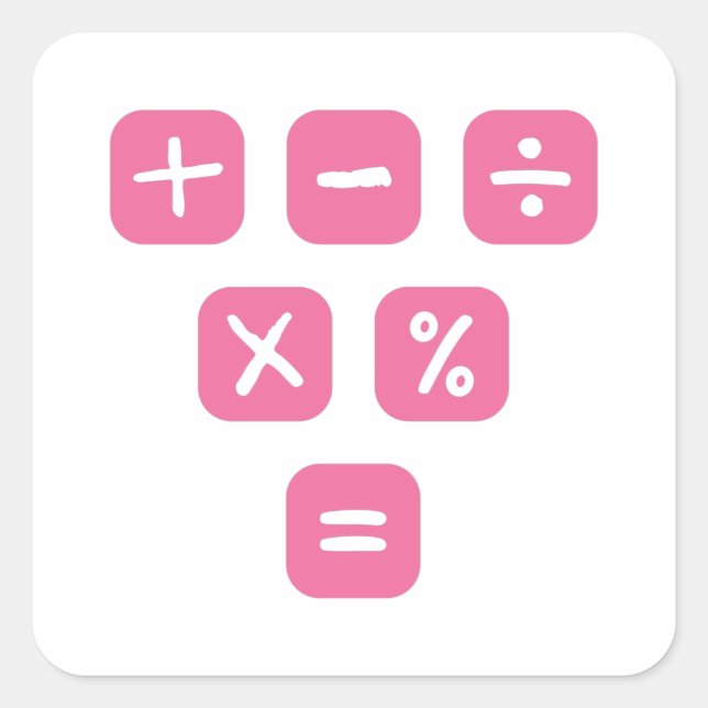 Pegatina Cuadrada Math Symbols matemáticos Rótulos matemáticos matem (Anverso)