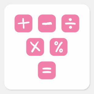 Pegatina Cuadrada Math Symbols matemáticos Rótulos matemáticos matem