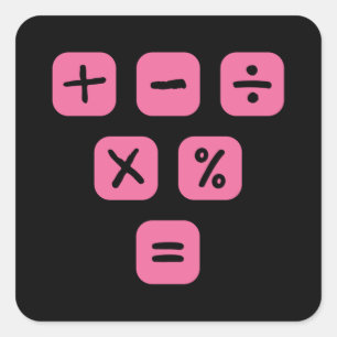 Pegatina Cuadrada Math Symbols matemáticos Rótulos matemáticos matem