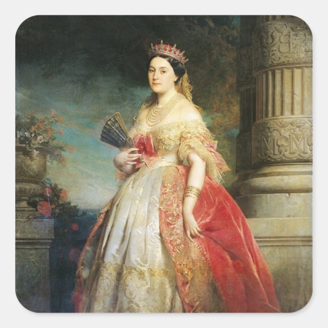 Pegatina Cuadrada Mathilde Laetitia Wilhelmine Bonaparte 1861 (Anverso)