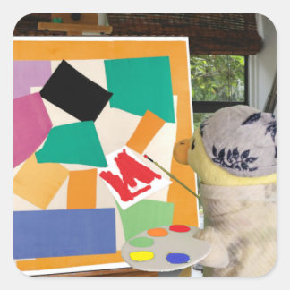 Pegatina Cuadrada Matisse el caracol en el petróleo por Danny Duck