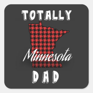 Pegatina Cuadrada Matrícula de búfalo MINNESOTA DAD TOTALMENTE 